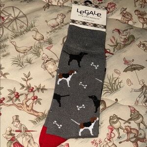 Legale Gray Dog Pattern Dress Socks